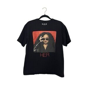 H.E.R. Graphic Band T Shirt Men’s Large Black Concert Music Artist 100% Cotton